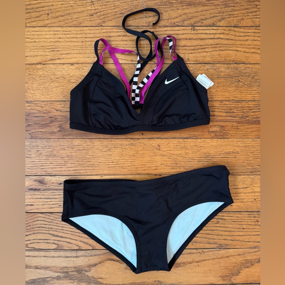 Nike | Women's Black and Pink Bikini Set sz S/M (6)